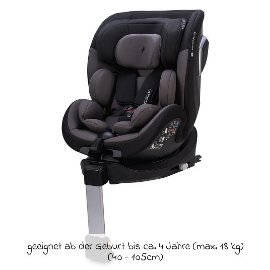 Osann Reboarder child seat Hero 360 SL from birth - 4 years (40 cm -105 cm) rotatable incl. Isofix base - Twill Black