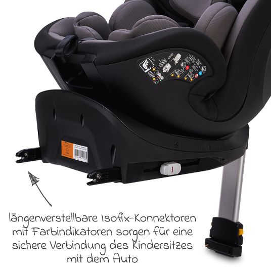 Osann Reboarder child seat Hero 360 SL from birth - 4 years (40 cm -105 cm) rotatable incl. Isofix base - Twill Black