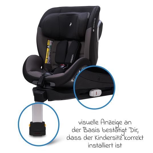 Osann Reboarder child seat Hero 360 SL from birth - 4 years (40 cm -105 cm) rotatable incl. Isofix base - Twill Black