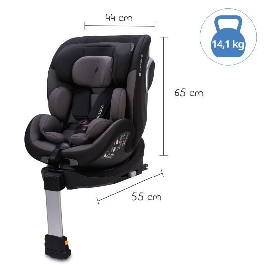 Osann Reboarder child seat Hero 360 SL from birth - 4 years (40 cm -105 cm) rotatable incl. Isofix base - Twill Black