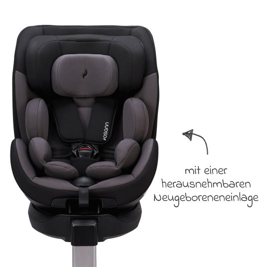 Osann Reboarder child seat Hero 360 SL from birth - 4 years (40 cm -105 cm) rotatable incl. Isofix base - Twill Black