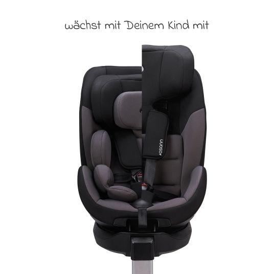 Osann Reboarder child seat Hero 360 SL from birth - 4 years (40 cm -105 cm) rotatable incl. Isofix base - Twill Black