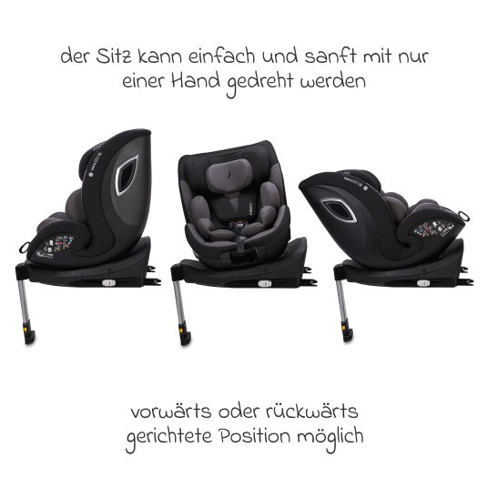 Osann Reboarder child seat Hero 360 SL from birth - 4 years (40 cm -105 cm) rotatable incl. Isofix base - Twill Black