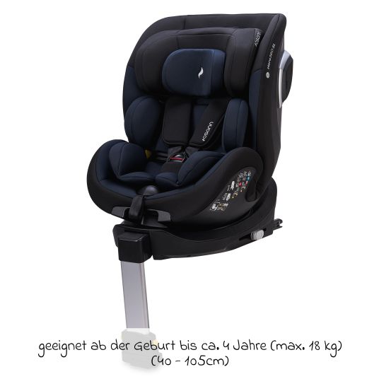 Osann Seggiolino Reboarder Hero 360 SL dalla nascita a 4 anni (40 cm -105 cm) girevole con base Isofix - Twill Navy