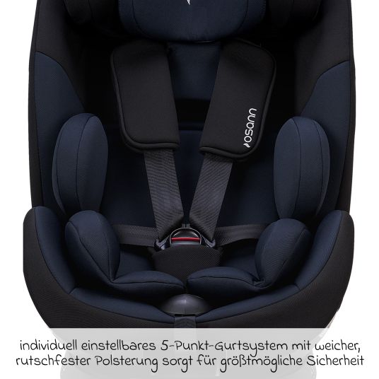 Osann Seggiolino Reboarder Hero 360 SL dalla nascita a 4 anni (40 cm -105 cm) girevole con base Isofix - Twill Navy