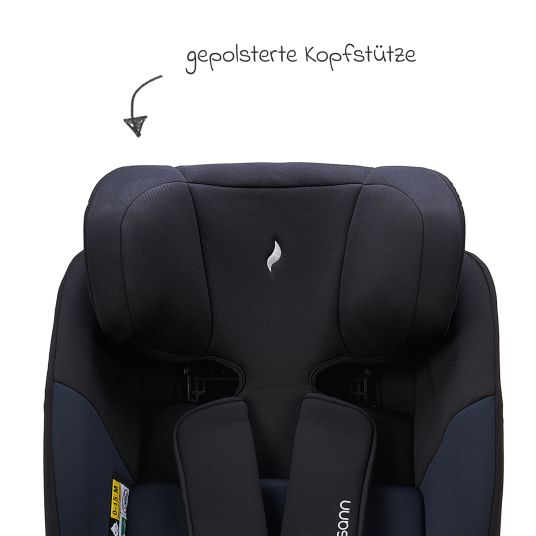 Osann Seggiolino Reboarder Hero 360 SL dalla nascita a 4 anni (40 cm -105 cm) girevole con base Isofix - Twill Navy