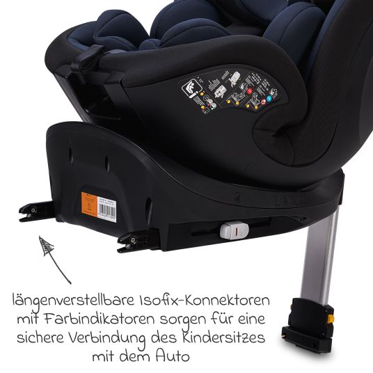 Osann Reboarder-Kindersitz Hero 360 SL ab Geburt - 4 Jahre (40 cm -105 cm) drehbar inkl. Isofix-Basis - Twill Navy