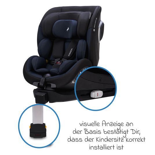 Osann Reboarder-Kindersitz Hero 360 SL ab Geburt - 4 Jahre (40 cm -105 cm) drehbar inkl. Isofix-Basis - Twill Navy