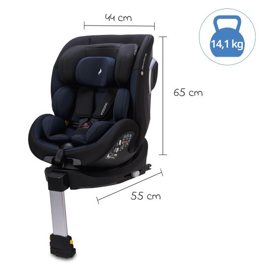 Osann Reboarder-Kindersitz Hero 360 SL ab Geburt - 4 Jahre (40 cm -105 cm) drehbar inkl. Isofix-Basis - Twill Navy