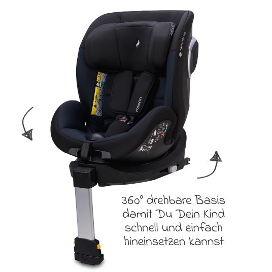 Osann Reboarder-Kindersitz Hero 360 SL ab Geburt - 4 Jahre (40 cm -105 cm) drehbar inkl. Isofix-Basis - Twill Navy