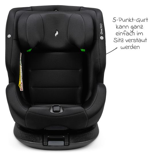 Osann Reboarder-Kindersitz One360 i-Size ab Geburt - 12 Jahre (40 cm - 150 cm) 360° drehbar mit Isofix-Basis & Top-Tether - All Black