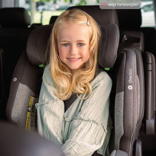 Osann Reboarder-Kindersitz One360 i-Size ab Geburt - 12 Jahre (40 cm - 150 cm) 360° drehbar mit Isofix-Basis & Top-Tether - All Black
