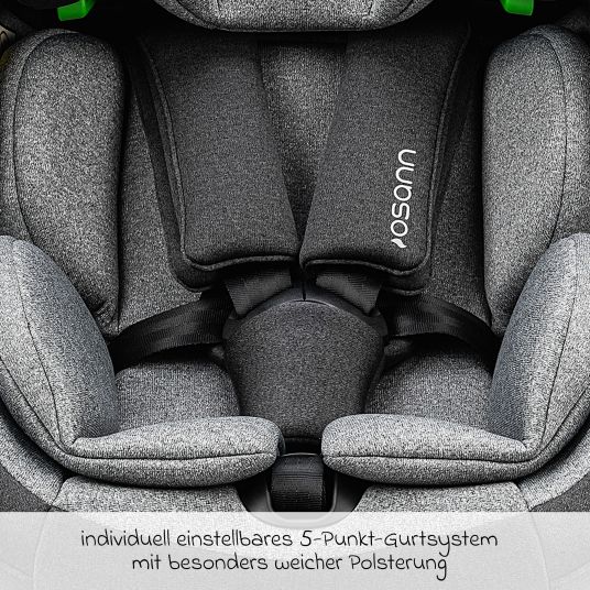 Osann Reboarder child seat One360 i-Size from birth - 12 years (40 cm - 150 cm) 360° rotatable with Isofix base & top tether - Universe Grey