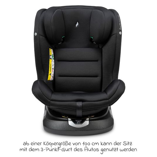 Osann Reboarder-Kindersitz Swift360 S i-Size ab 15 Monate - 12 Jahre (76 cm - 150 cm) 360° drehbar mit Isofix-Basis & Top-Tether - All Black