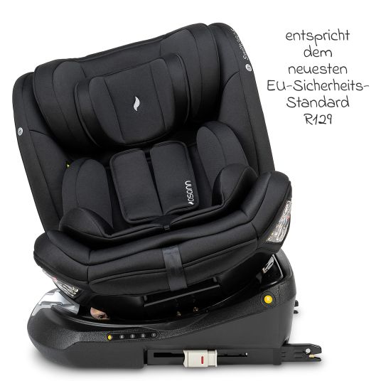 Osann Reboarder child seat Swift360 S i-Size from 15 months - 12 years (76 cm - 150 cm) 360° rotatable with Isofix base & top tether - All Black