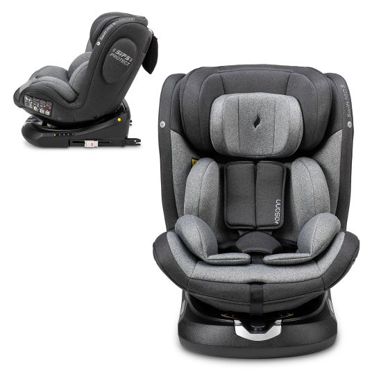 Osann Reboarder-Kindersitz Swift360 S i-Size ab 15 Monate - 12 Jahre (76 cm - 150 cm) 360° drehbar mit Isofix-Basis & Top-Tether - Universe Grey