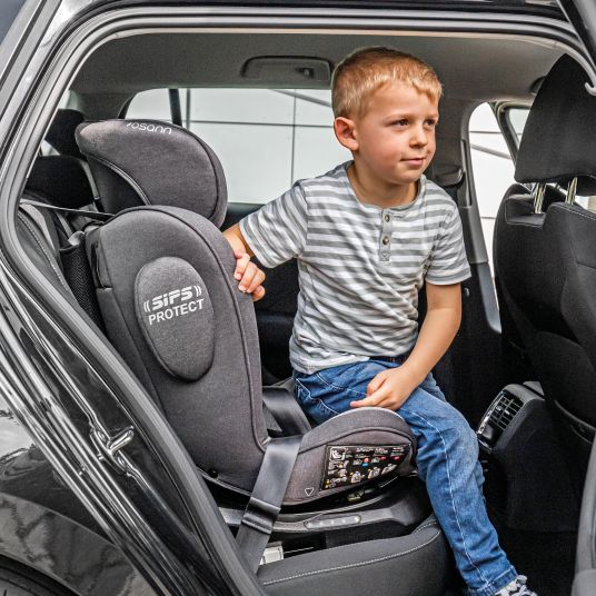 Osann Reboarder-Kindersitz Swift360 S i-Size ab 15 Monate - 12 Jahre (76 cm - 150 cm) 360° drehbar mit Isofix-Basis & Top-Tether - Universe Grey
