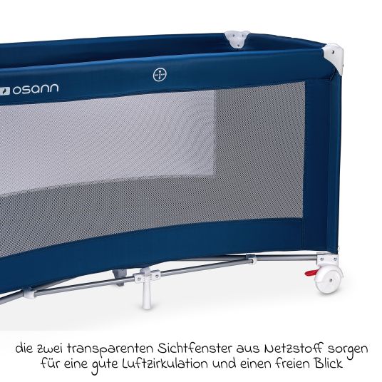 Osann Reisebett Travel mit seitlichem Einstieg inkl. Transportasche 120 x 60 cm - Royal Blau