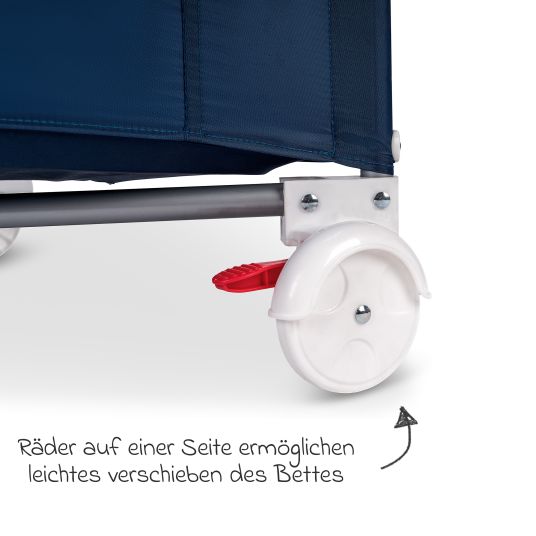 Osann Reisebett Travel mit seitlichem Einstieg inkl. Transportasche 120 x 60 cm - Royal Blau