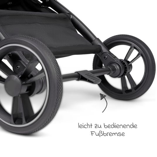 Osann Reisebuggy & Sportwagen Boogy bis 22 kg belastbar nur 6,8 kg leicht inkl. Adapter, Regenschutz & Transporttasche - Asphalt