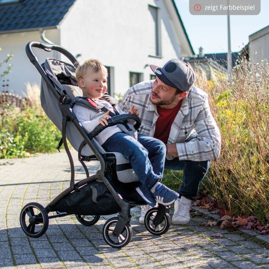 Osann Boogy travel buggy & pushchair up to 22 kg load capacity only 6.8 kg light incl. adapter, rain cover & carry bag - Cloud