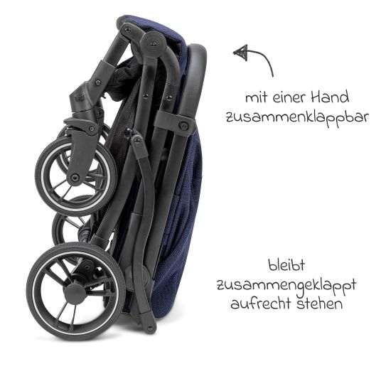 Osann Reisebuggy & Sportwagen Boogy bis 22 kg belastbar nur 6,8 kg leicht inkl. Adapter, Regenschutz & Transporttasche - Indigo