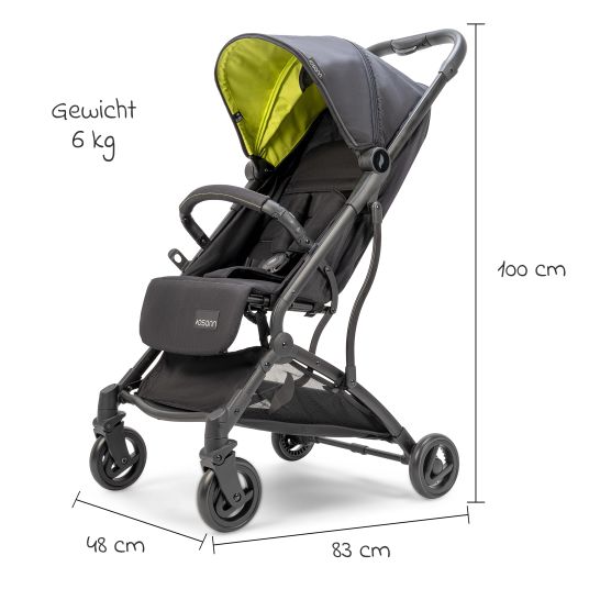 Osann Travel buggy & pushchair Vegas up to 22 kg load capacity only 6 kg light with reclining position - Lime