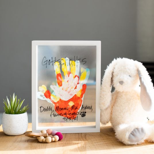 Pearhead Craft set picture frame -Family - Handprints - White