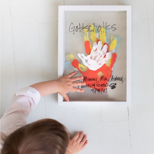 Pearhead Craft set picture frame -Family - Handprints - White
