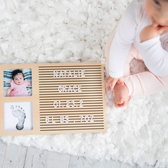 Pearhead Letterboard picture frame - wood