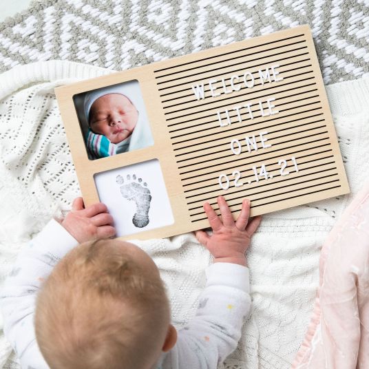 Pearhead Letterboard picture frame - wood