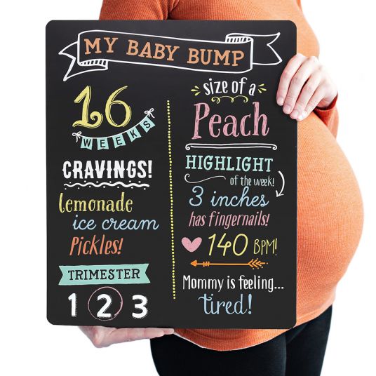 Pearhead Meilenstein Foto-Tafel für Schwangerschaft
