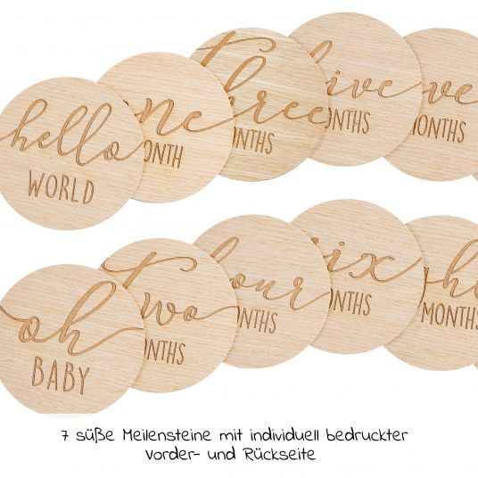Pearhead Milestone cards from wood - round