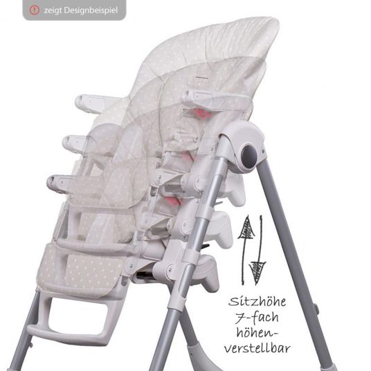 Peg Perego High chair and baby lounger Prima Pappa Follow Me - Ice imitation leather