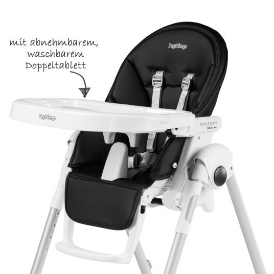 Peg Perego High chair and baby lounger Prima Pappa Follow Me - Licorice imitation leather