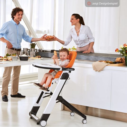 Peg Perego High chair and baby lounger Siesta Follow Me - Ice imitation leather