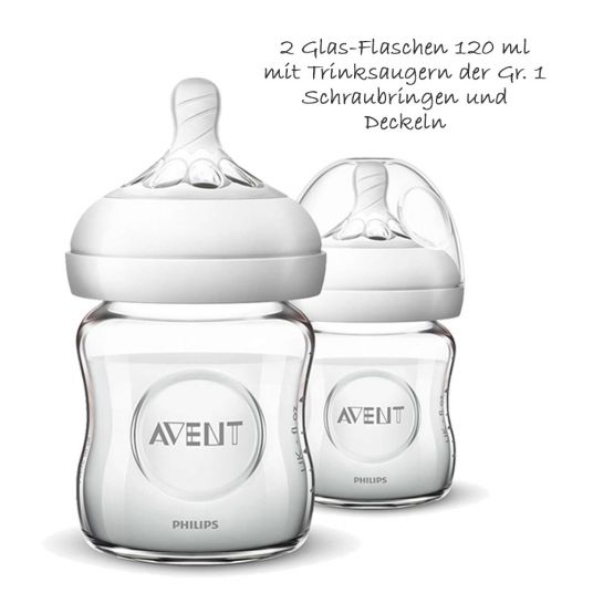 Philips Avent 4-tlg. Glas-Flaschen-Set Natural