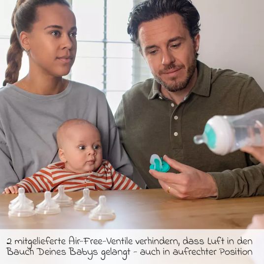 Philips Avent 6-tlg. Neugeborenen-Starter-Set Natural Response AirFree + GRATIS 2x Schnullerkette / 4 PP-Flaschen + Schnuller + Flaschenbürste - Beere