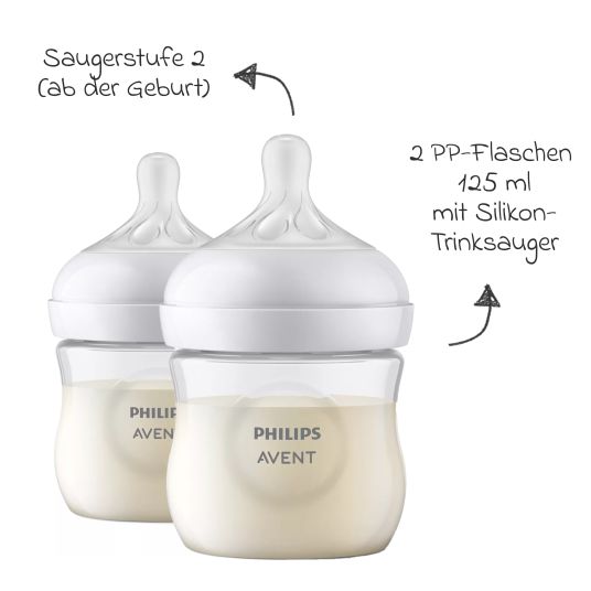 Philips Avent 7-piece Natural Response newborn starter set + FREE 2x pacifier chain / 5 PP bottles with silicone teat + Ultra Soft 0-6M pacifier + bottle brush