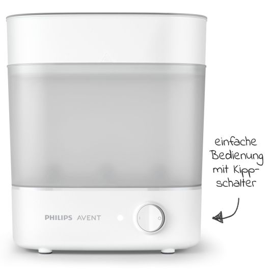 Philips Avent 8-tlg. Starter-Set inkl. Dampfsterilisator 2-in-1 + Abtropfständer + 4 PP-Flaschen + Flaschenbürste + Schnuller
