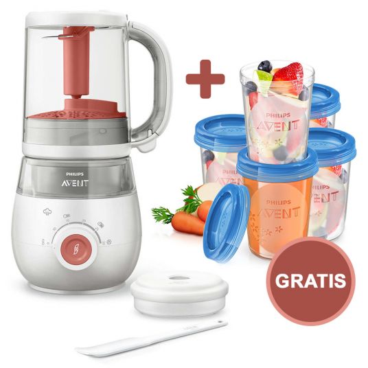 Philips Avent Baby food maker 4-in-1 - SCF881/01 + Free reusable mug for baby food