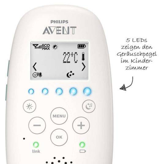Philips Avent Babyphone DECT mit Smart Eco Mode & Projektor - SCD731/26