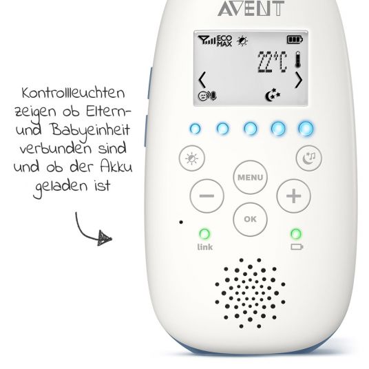 Philips Avent Babyphone DECT mit Smart Eco Mode & Projektor - SCD735/26
