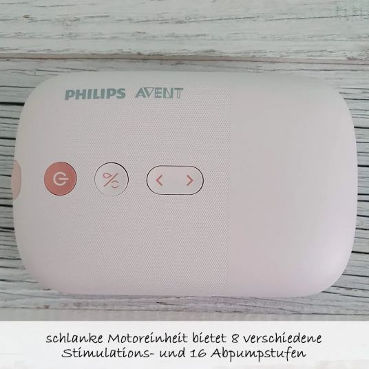Philips Avent Elektrische Milchpumpe Natural Motion SCF395/31 + PP-Flasche + 2 Einweg-Stilleinlagen + 5 Muttermilchbeutel