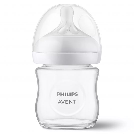 Philips Avent Glas-Flasche Natural Response 120ml + Silikon-Sauger 0M+