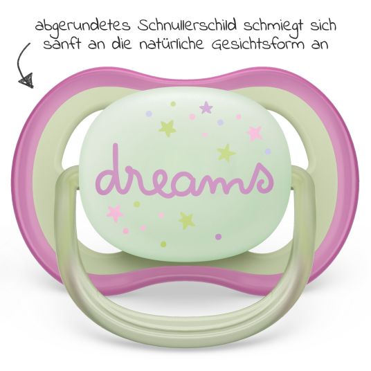 Philips Avent Leucht-Schnuller 2er Pack Ultra Air Nighttime 0-6 M - Schmetterling / Dreams