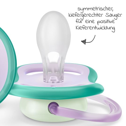 Philips Avent Glow-in-the-dark soother 2-pack Ultra Air Nighttime 0-6 M - Butterfly / Dreams