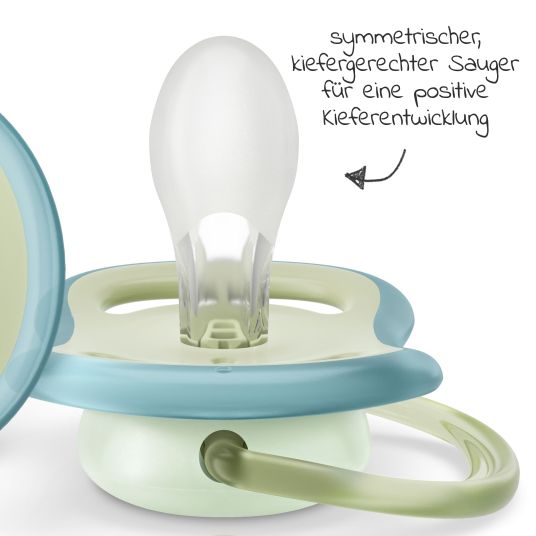 Philips Avent Glow-in-the-dark soother 2-pack Ultra Air Nighttime 0-6 M - shooting star / owl