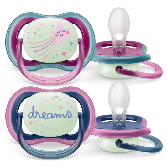 Philips Avent Glow-in-the-dark soother 2-pack Ultra Air Nighttime 6-18 M - Shooting star / Dreams