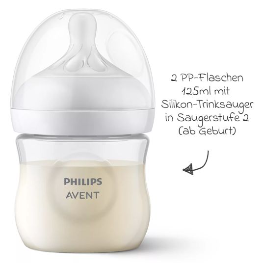 Philips Avent Bottiglia PP 2-pack Natural Response 125ml + tettarella in silicone 0M+